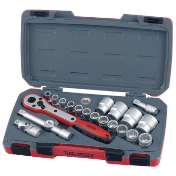 Teng Tools T1221 1/2 Drive socket set