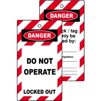 Do not operate Tags Pack of ten