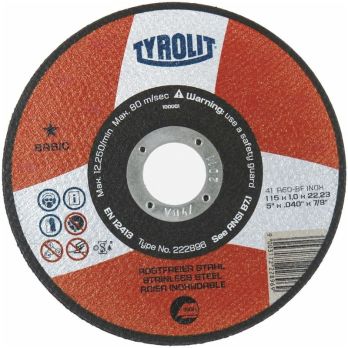 Tyrolit 115mm 1mm steel cutting disc 1 star