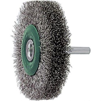 Stainless steel wire brush on spindle